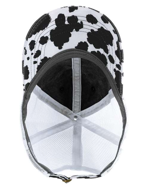 Women's Cow Printed Bill with Mesh Back Cap - JANET