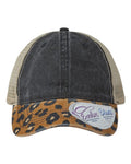 Women's Leopard Printed Bill with Mesh Back Cap - JANET