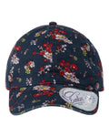 Women's Navy Floral Unstructured Fashion Prints Cap - HATTIE