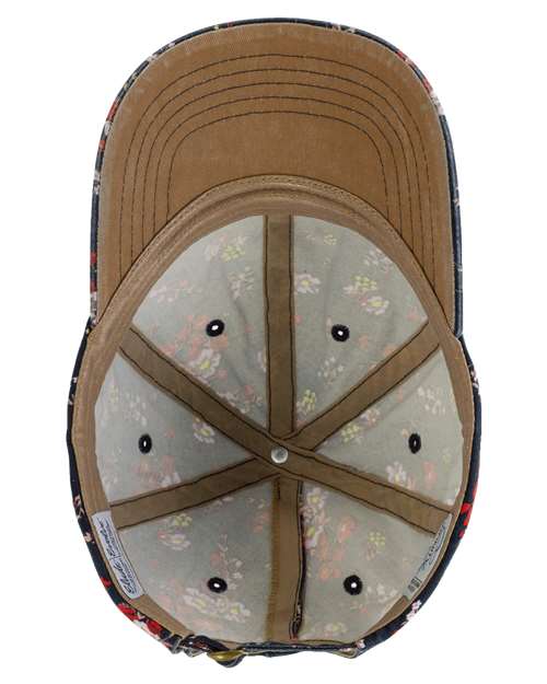 Women's Navy Floral Unstructured Fashion Prints Cap - HATTIE