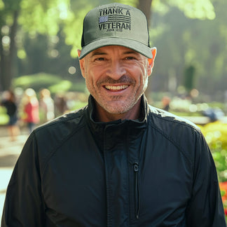 Hold Fast Thank a Veteran Flag Men’s Cap