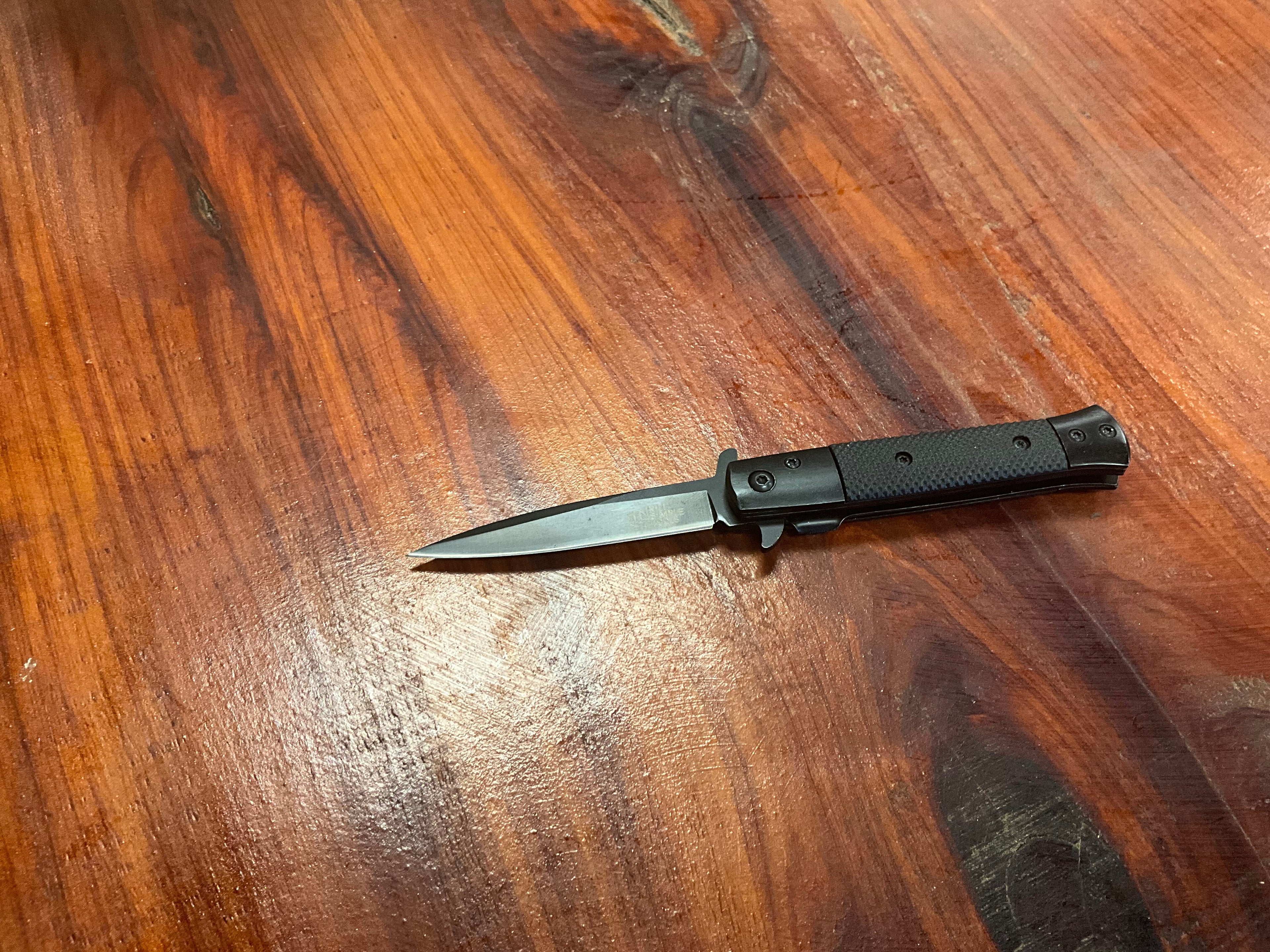 THE RILL SIMPLE TOOLS The Roughneck folding boot knife black 512