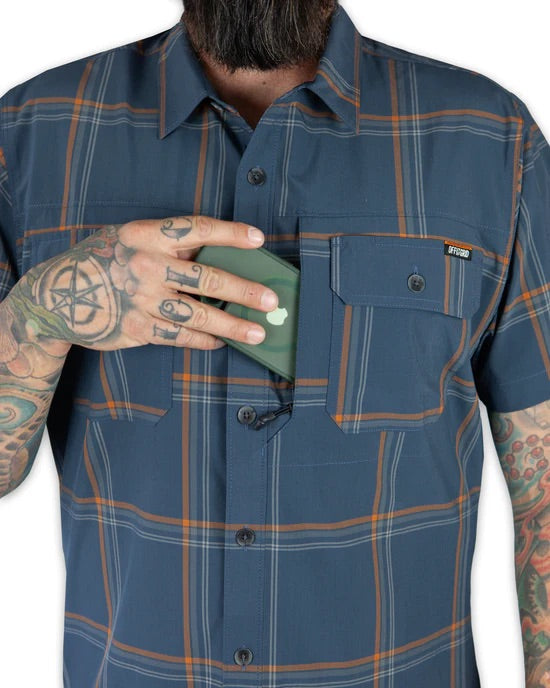 OFF THE GRID JACK KNIFE SS SHIRT - DK GRAY BLUE