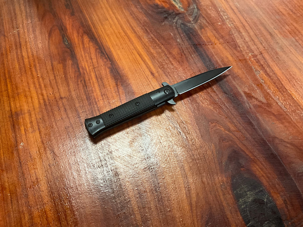 THE RILL SIMPLE TOOLS The Roughneck folding boot knife black 512