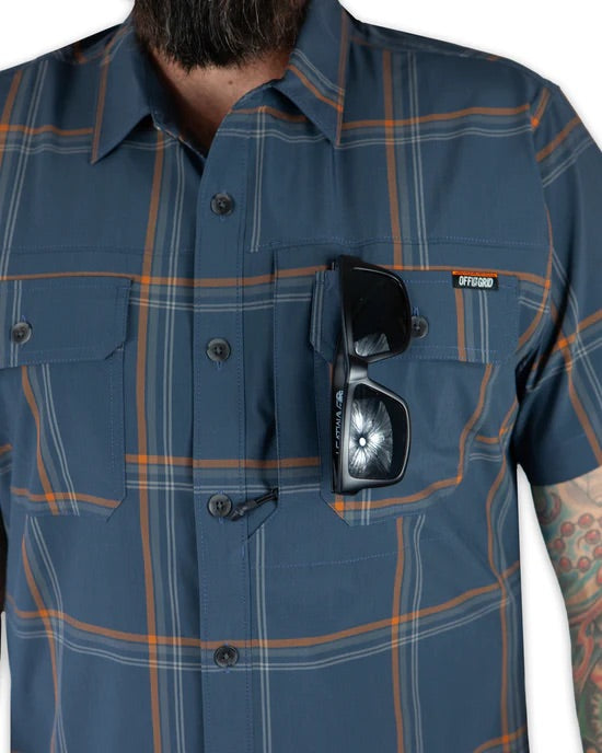 OFF THE GRID JACK KNIFE SS SHIRT - DK GRAY BLUE