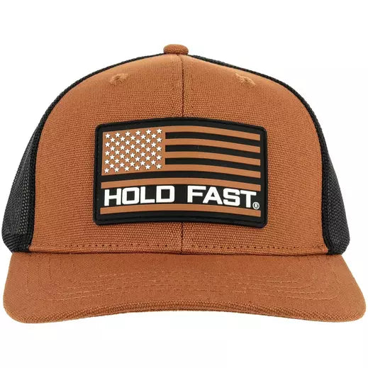 HOLD FAST American Flag Canvas Brown Cap