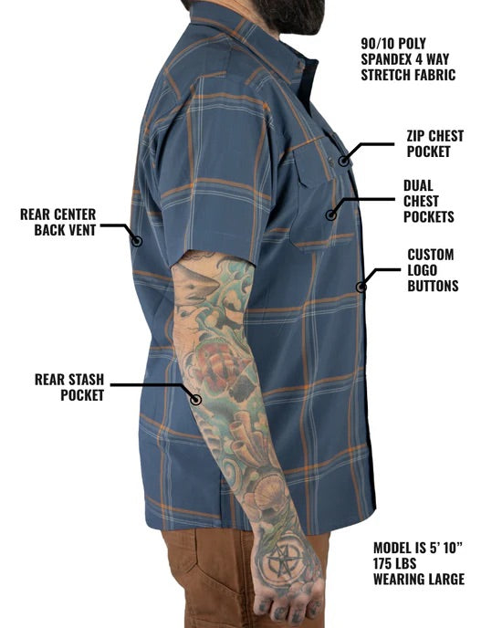 OFF THE GRID JACK KNIFE SS SHIRT - DK GRAY BLUE