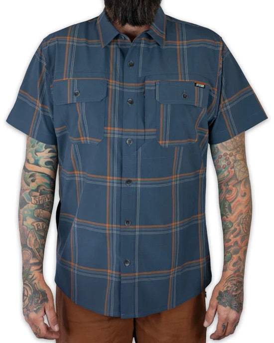 OFF THE GRID JACK KNIFE SS SHIRT - DK GRAY BLUE