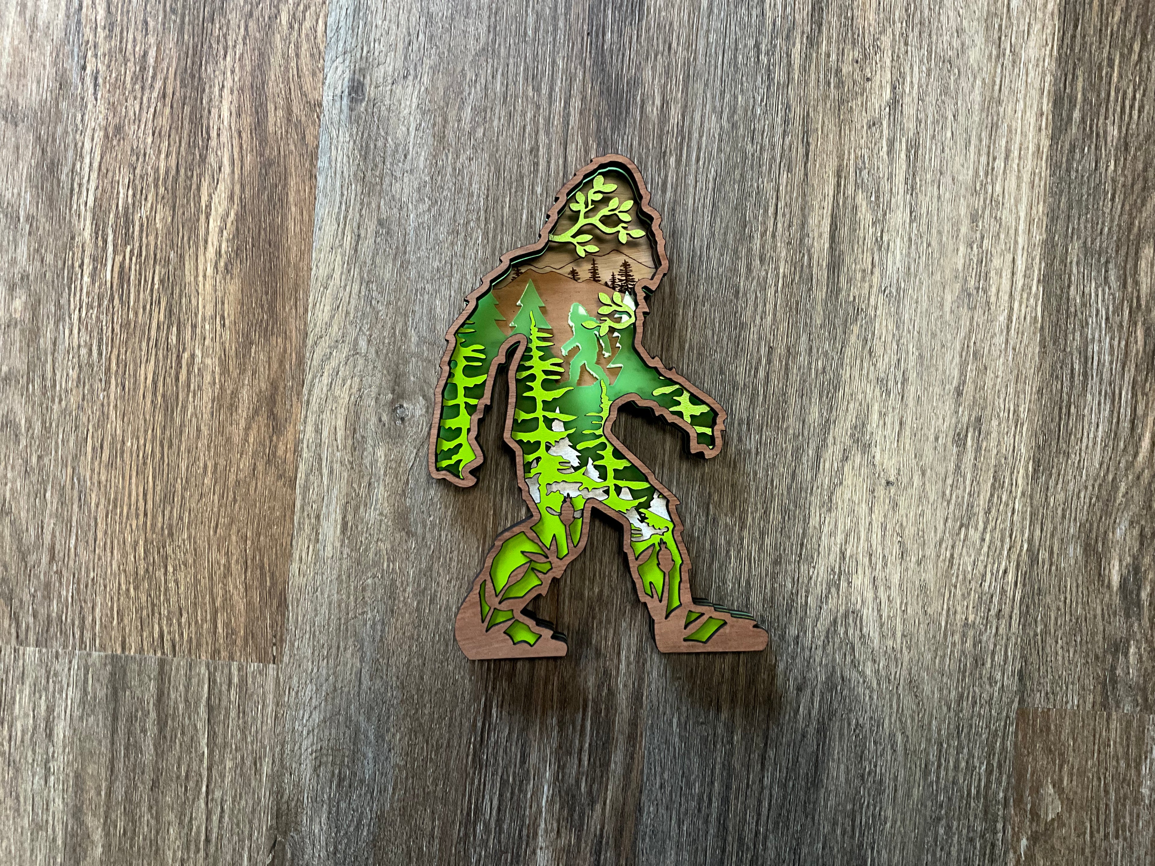 Standing Bigfoot plaque