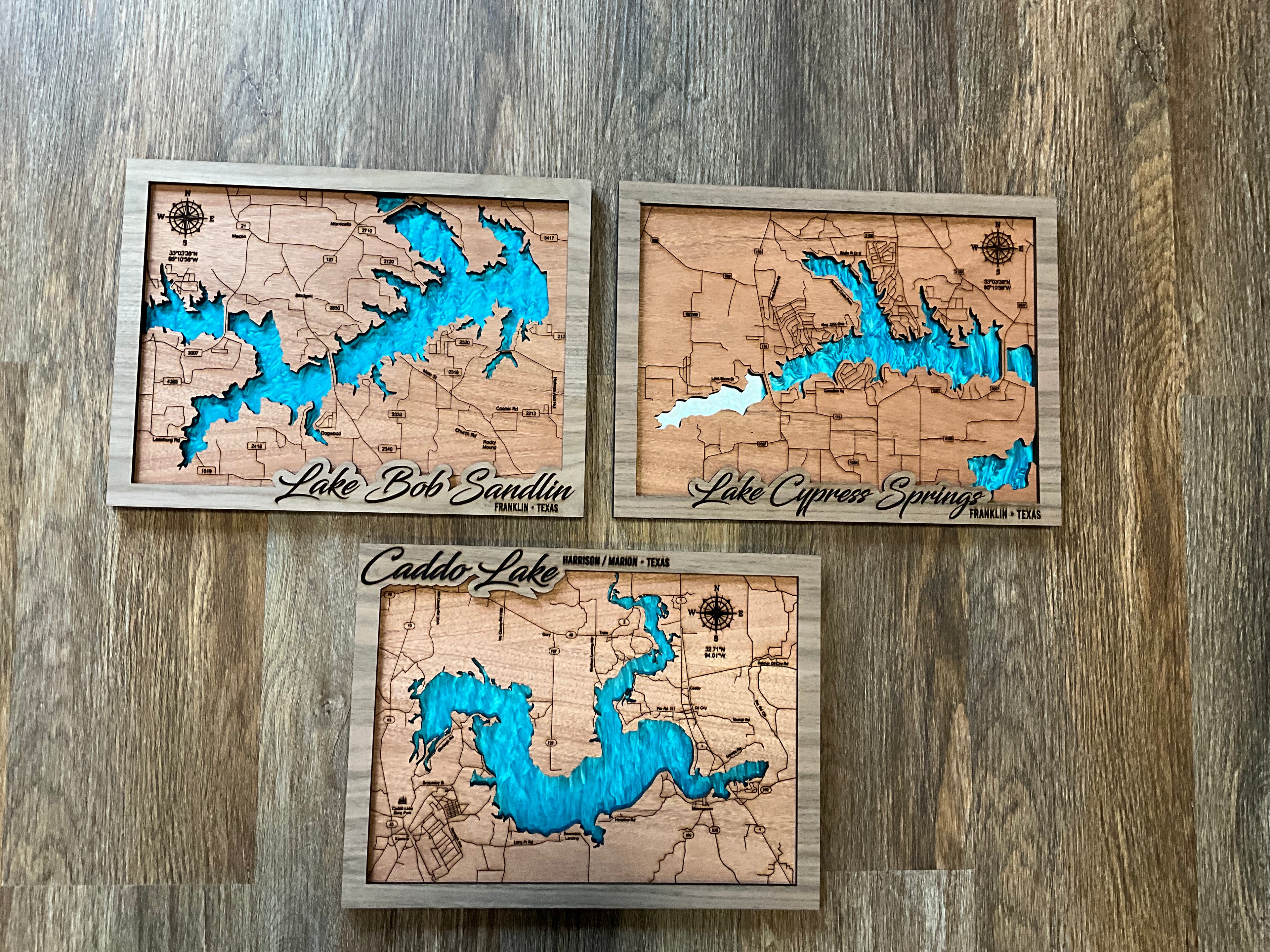 10x14 Texas Lake Plaques 3D
