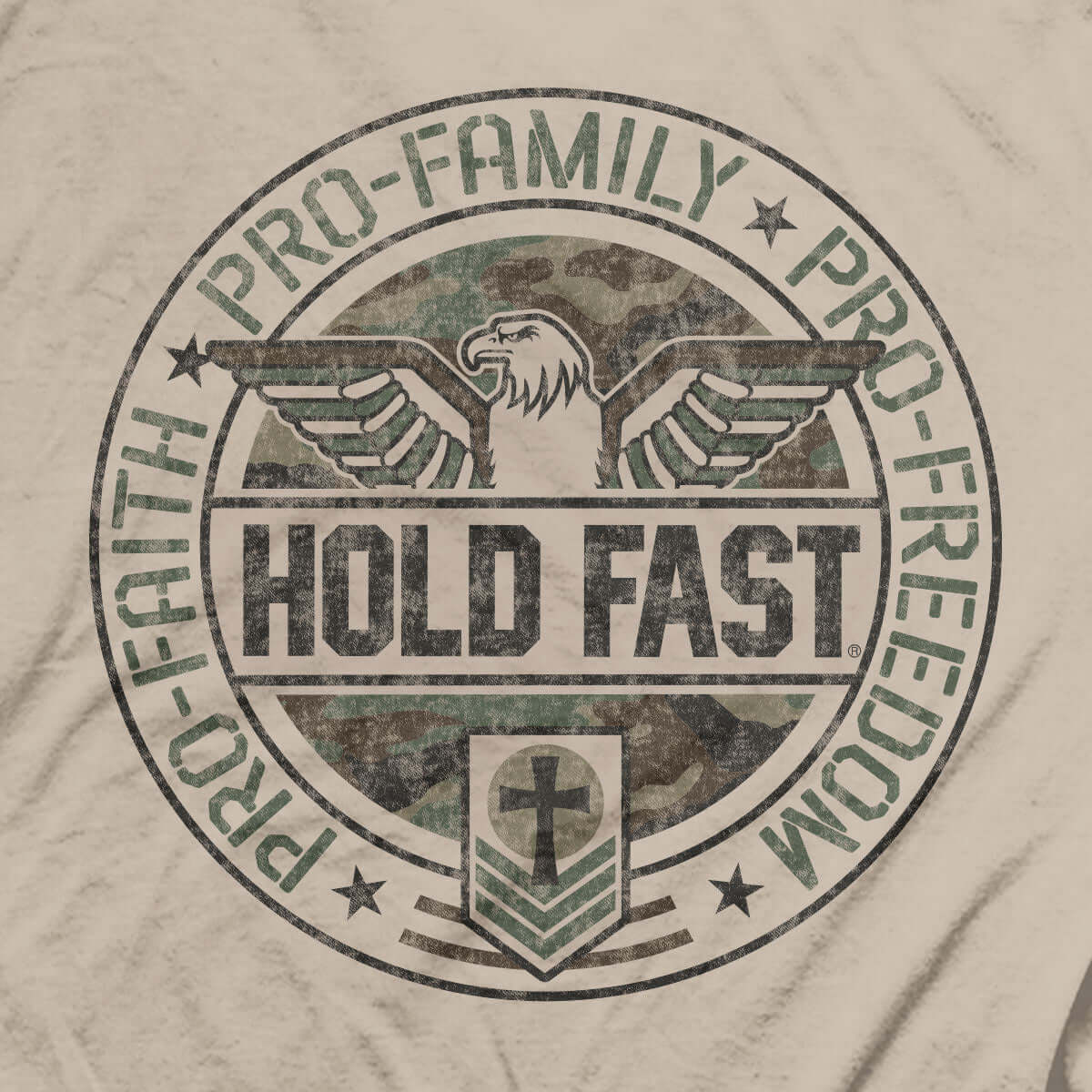 HOLD FAST Pro Faith Freedom Eagle Men's T-Shirt