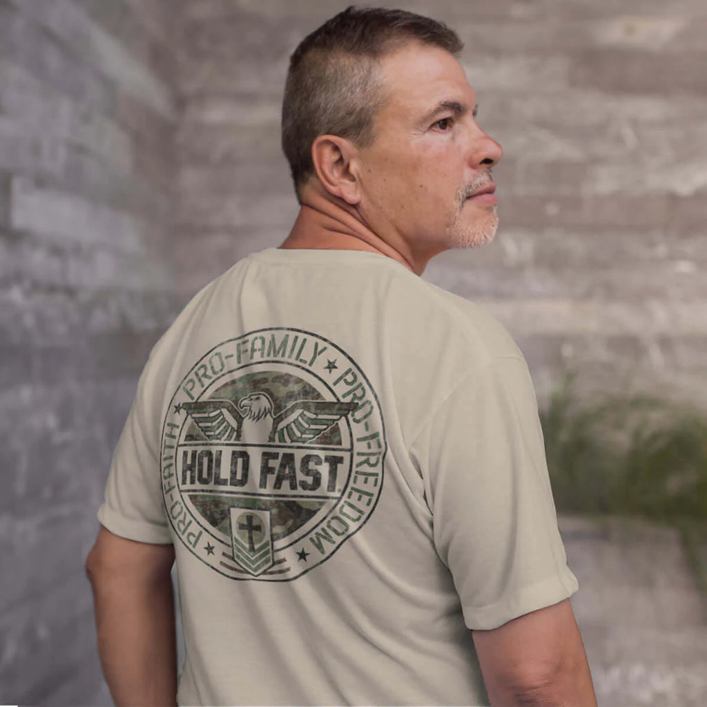 HOLD FAST Pro Faith Freedom Eagle Men's T-Shirt