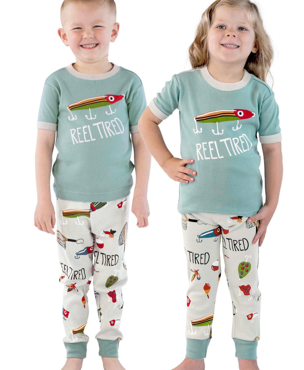 Lazy One Reel Tired Kid's Short Sleeve PJ's