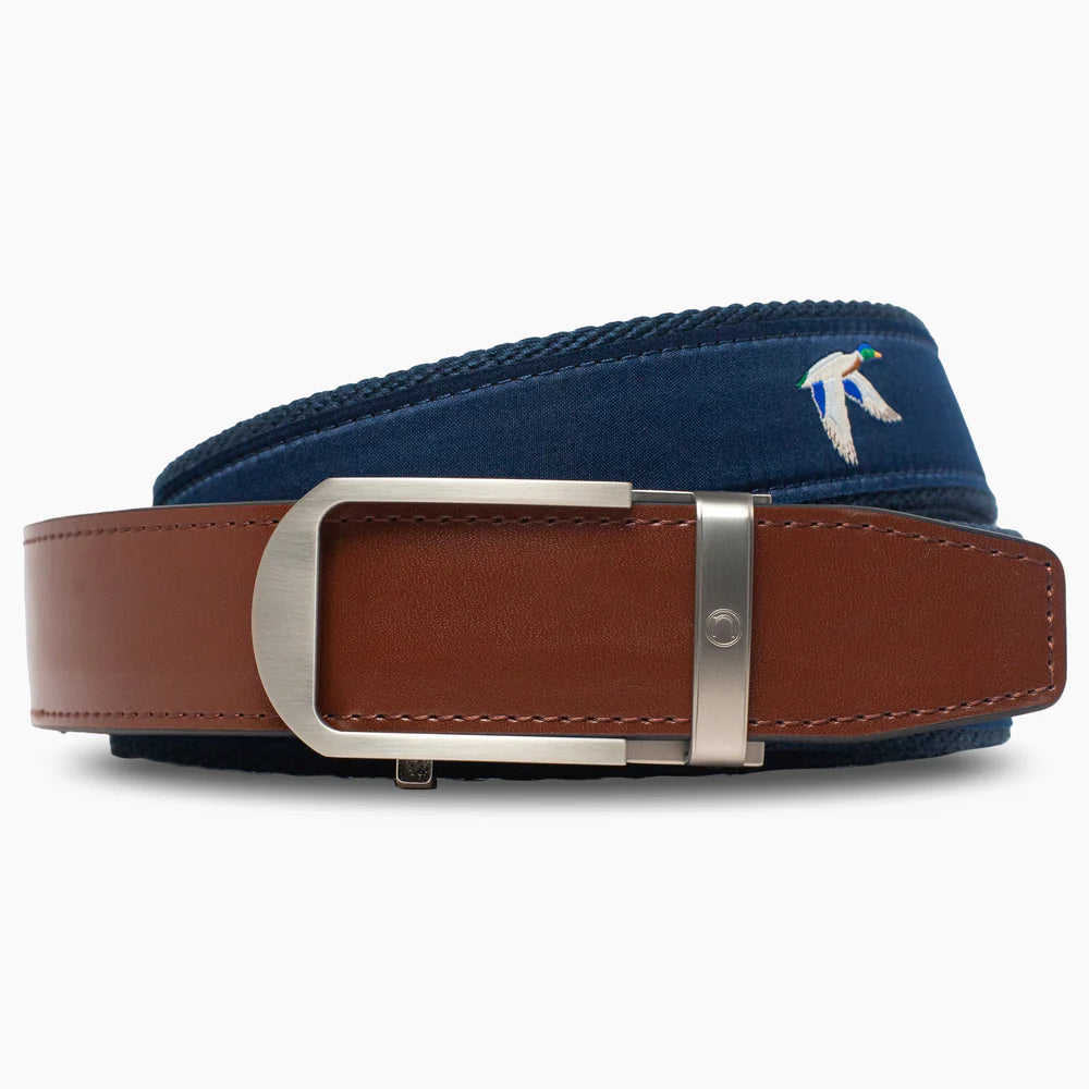NexBelt Waterfowl Navy Outdoor Ribbon Ratchet Belt 1.38"