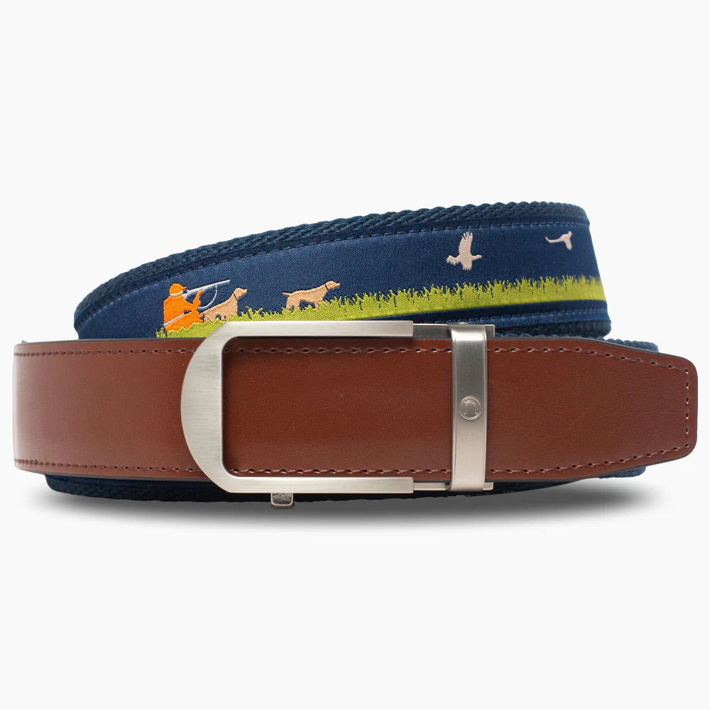 NexBelt Hunter Navy Outdoor Ribbon Ratchet Belt 1.38"