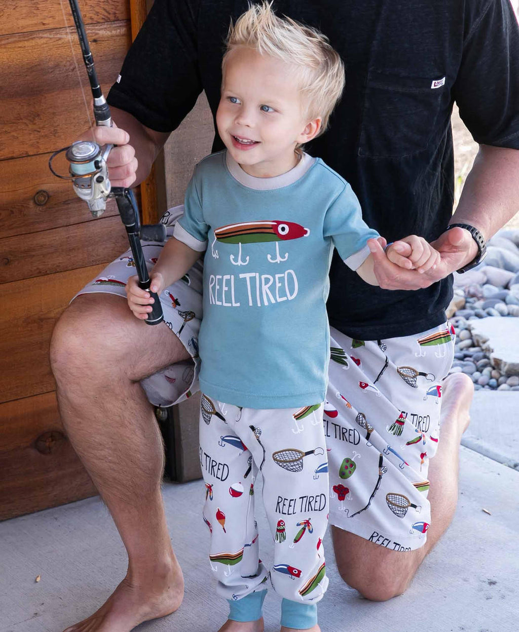 Lazy One Reel Tired Kid's Short Sleeve PJ's