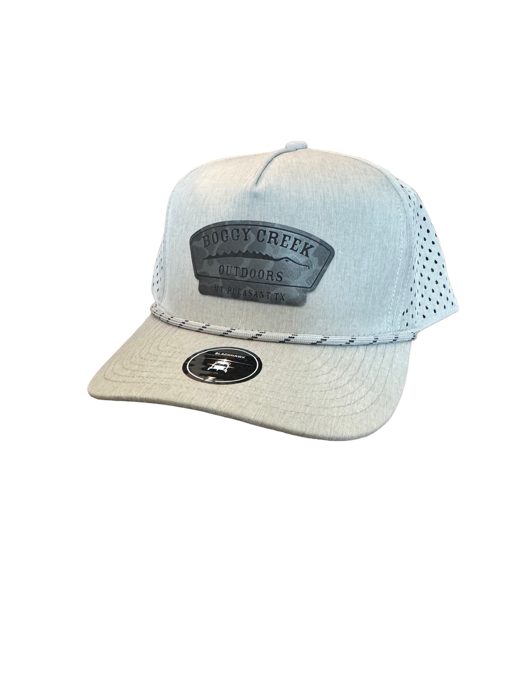 Boggy Creek Zapped BLACKHAWK R+ Heather Grey-Grey twisted rope Black Storm Patch