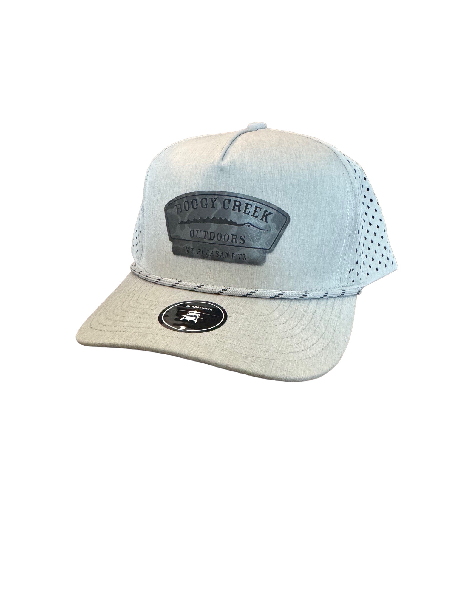 Boggy Creek Zapped BLACKHAWK R+ Heather Grey-Grey twisted rope Black Storm Patch